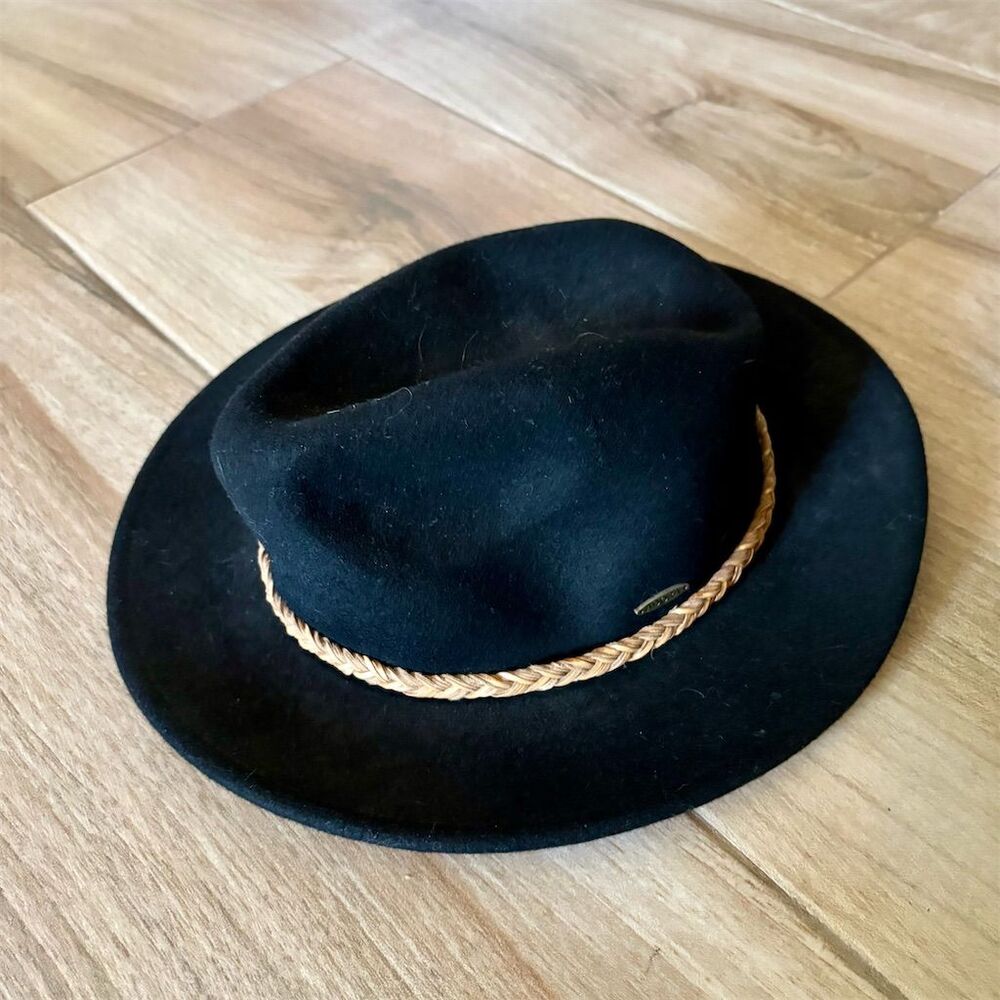 Brooklyn Hat Co Unisex Black Fedora Hat with Hemp Rope Accent